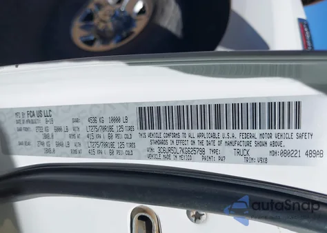 2019 Ram 2500 Big Horn 4X4 6'4 Box from USA, damaged, VIN 3C6UR5DL7KG625798